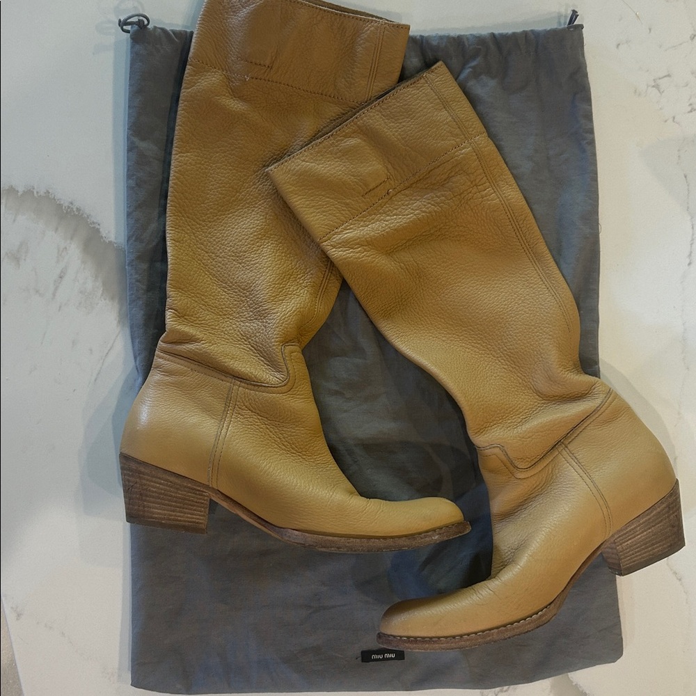 Miu Miu Authentic Leather Riding Boots size 36 in FANTASTIC condition!